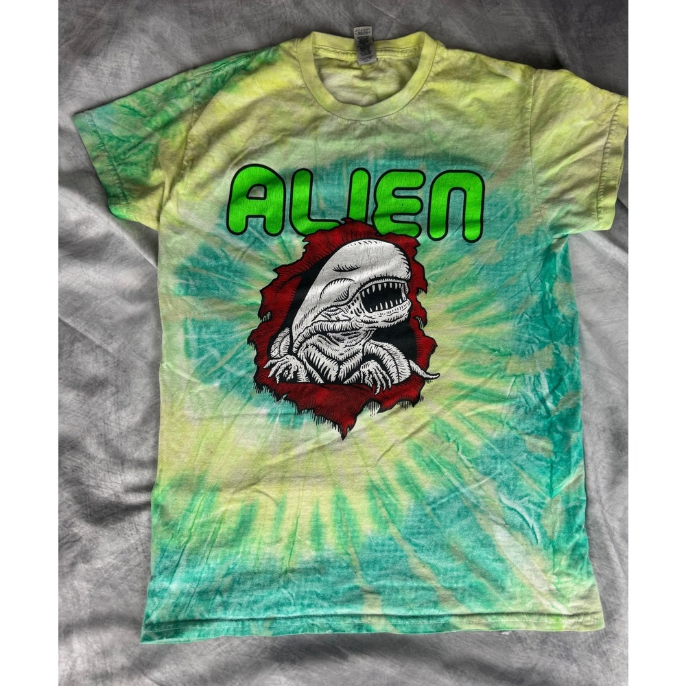 Alien Movie Xenomorph T Shirt Mens Small Tie Dye USCSS Nostromo Sci Fi Horror
